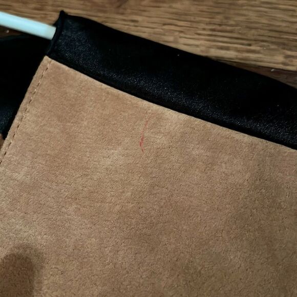 Scully Men’s Size Large Tan Genuine Leather and Black Satin Snap Button Vest - Picture 13 of 14